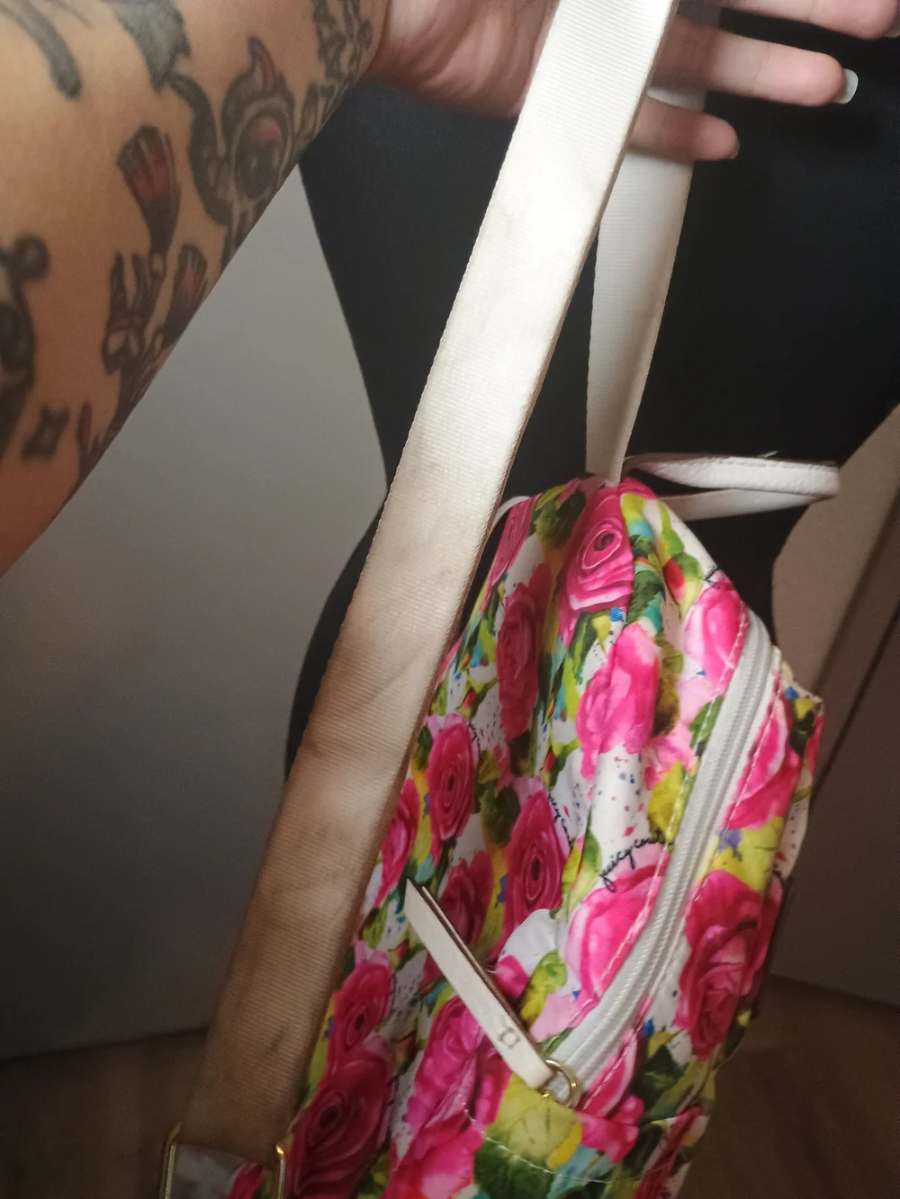Juicy Couture Rosie Floral Mini Backpack Pink & White